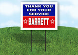 BARRETT THANK YOU SERVICE 18 in x 24 in Yard Sign Road Sign with Stand