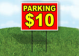 PARKING 10 DOLLARS Yard Sign Road with Stand LAWN POSTER