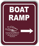 BOAT RAMP DIRECTIONAL RIGHT ARROW CAMPING Metal Aluminum composite sign