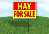 HAY FOR SALE RED YELLOW Plastic Yard Sign ROAD SIGN with Stand