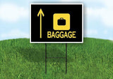 BAGGAGE STRAIGHT ARROW BLACK Yard Sign with Stand LAWN SIGN