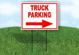 TRUCK PARKING RIGHT arrow red with border Yard Sign with Stand LAWN SIGN