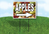 APPLES RIGHT ARROW W WHITE Yard Sign Road with Stand LAWN SIGN Single sided