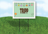 TRIPP WELCOME BABY GREEN  18 in x 24 in Yard Sign Road Sign with Stand