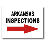 INSPECTIONS RIGHT ARROW RED_ ARKANSAS Yard Sign with Stand LAWN SIGN