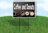Coffee and Donuts with pictures Yard Sign Road with Stand LAWN SIGN