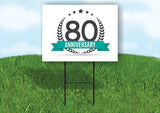80 year anniversary Yard Sign Road with Stand LAWN SIGN