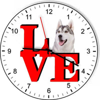 Siberian Huskey Cute Puppy Dog kitchen living room Wall Clock
