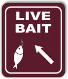 LIVE BAIT DIRECTIONAL 45 DEGREES UP LEFT ARROW Metal Aluminum composite sign