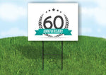 60 year anniversary Yard Sign Road with Stand LAWN SIGN