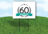 60 year anniversary Yard Sign Road with Stand LAWN SIGN