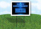 PRISCILLA RETIREMENT BLUE 18 in x 24 in Yard Sign Road Sign with Stand