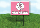 NAIL SALON PINK Plastic Yard Sign ROAD SIGN with Stand