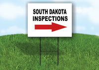 INSPECTIONS RIGHT ARROW RED_ SOUTH DAKOTA Yard Sign with Stand LAWN SIGN