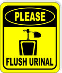 PLEASE FLUSH URINAL Toilet Metal Aluminum Composite Funny bathroom Sign