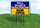 SPORTS REGISTRATION NAVY GOLD FALL Yard Sign with Stand LAWN SIGN