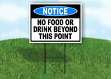 NOTICE No Food Or Drink Beyond This Point Yard Sign Road with Stand LAWN POSTER