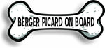 Dog on Board Berger Picard Bone Car Magnet Bumper Sticker 3"x7"