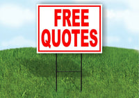 Free Quotes  RED Yard Sign Road with Stand LAWN SIGN
