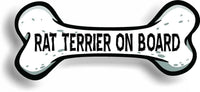 Dog on Board Rat Terrier Bone Car Magnet Bumper Sticker 3"x7"
