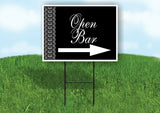 OPEN BAR LACE SIDE RIGHT ARROW BLACK with Stand LAWN SIGN Single sided
