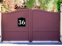 36 Bay Garage Door Plate Field Lane Gate Number BLACK Aluminum Composite Sign