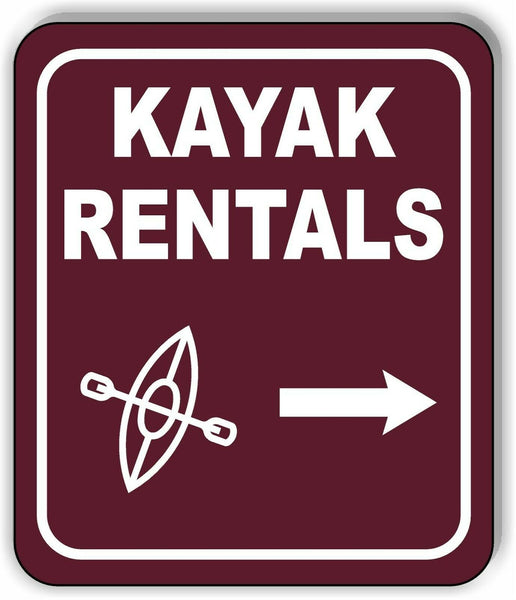 KAYAK RENTALS DIRECTIONAL RIGHT ARROW CAMPING Metal Aluminum composite sign