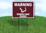 WARNING VENOMOUS SNAKE CROSSING TRAIL Yard Sign Road with Stand LAWN SIGN