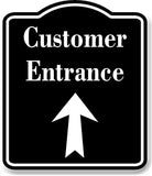 Customer Entrance Up Arrow BLACK Aluminum Composite Sign