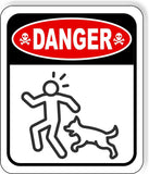 DANGER DOG WILL BITE HAZARD Metal Aluminum composite sign