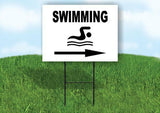 SWIMMING RIGHT ARROW Yard Sign Road with Stand LAWN SIGN Single sided