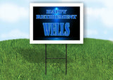 WELLS RETIREMENT BLUE 18 in x 24 in Yard Sign Road Sign with Stand