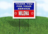 MILENA THANK YOU SERVICE 18 in x 24 in Yard Sign Road Sign with Stand