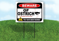 BEWARE OF OSTRICH NOT RESPONSIBLE FOR Plastic Yard Sign ROAD SIGN with Stand