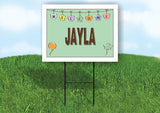 JAYLA WELCOME BABY GREEN  18 in x 24 in Yard Sign Road Sign with Stand