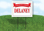 DECLAN CONGRATULATIONS RED BANNER 18in x 24in Yard sign with Stand