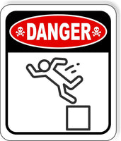 DANGER FALLING HAZARD DO NOT CLIMB Metal Aluminum composite sign