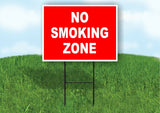 NO SMOKING ZONE RED WHITE Yard Sign Road with Stand LAWN SIGN