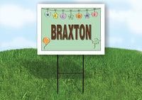 BRAXTON WELCOME BABY GREEN  18 in x 24 in Yard Sign Road Sign with Stand