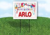 ARLO HAPPY BIRTHDAY BALLOONS 18 in x 24 in Yard Sign Road Sign with Stand