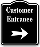 Customer Entrance Right Arrow BLACK Aluminum Composite Sign