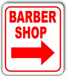 Barber Shop RIGHT ARROW Metal Aluminum Composite Sign