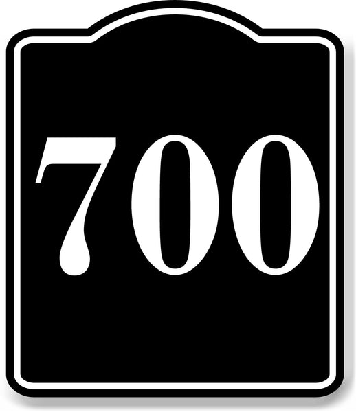 700 Bay Garage Door Plate Field Lane Gate Number BLACK Aluminum Composite Sign