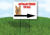 Australian Terrier FOR SALE DOG RIGHT ARROW Yard Sign with Stand LAWN SIGN