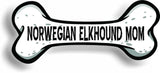 Dog Mom Norwegian Elkhound Bone Car Magnet Bumper Sticker 3"x7"
