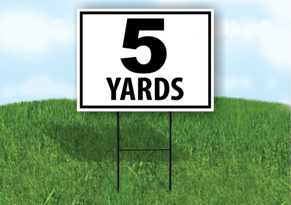 5 YARDS DISTANCE MARKER TARGET RUNNING Plastic Yard Sign ROAD SIGN with Stand