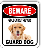BEWARE GOLDEN RETRIEVER GUARD DOG 2 Metal Aluminum Composite Sign
