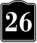 26 Bay Garage Door Plate Field Lane Gate Number BLACK Aluminum Composite Sign
