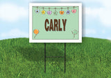 CARLY WELCOME BABY GREEN  18 in x 24 in Yard Sign Road Sign with Stand