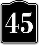 45 Bay Garage Door Plate Field Lane Gate Number BLACK Aluminum Composite Sign